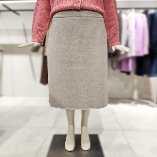 H라인 울캐시미어 핸드메이드 스커트 E254MSD151