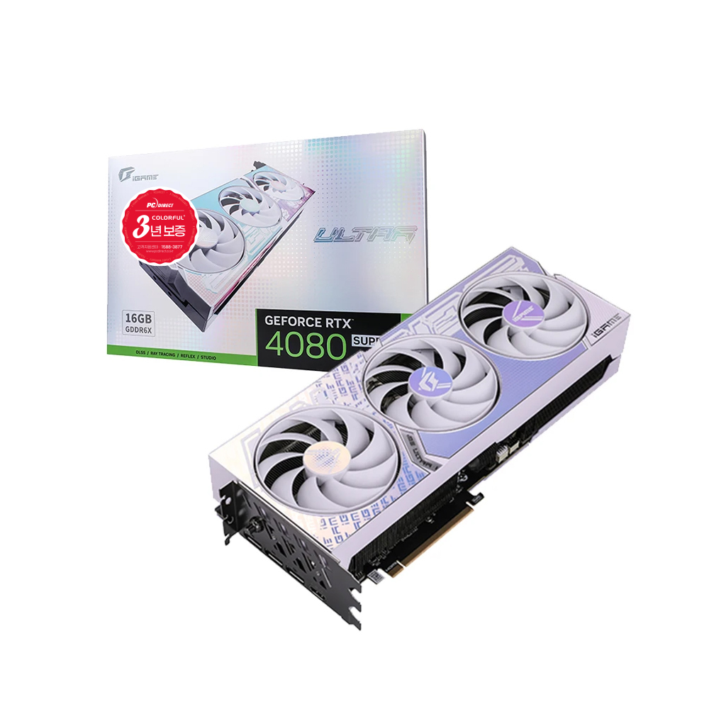 COLORFUL iGame ������ RTX 4080 SUPER ULTRA OC D6X 16GB White �Ǿ���Ʈ