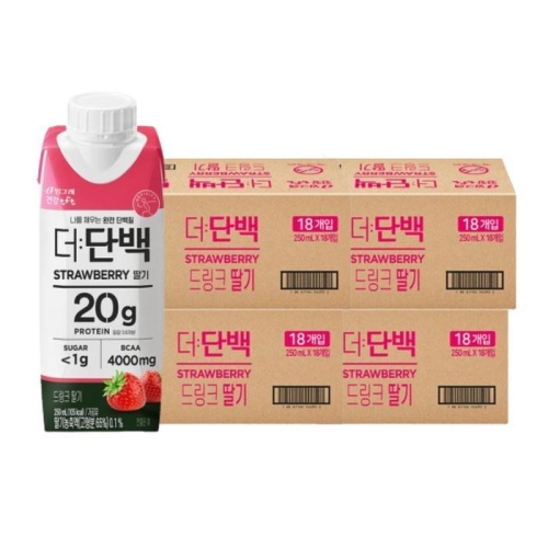 빙그레 더단백 드링크 딸기 250ml (72개)