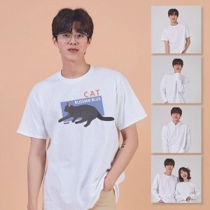 러시아 캣 커플반팔티 스트릿반팔 봄커플룩 W67E103