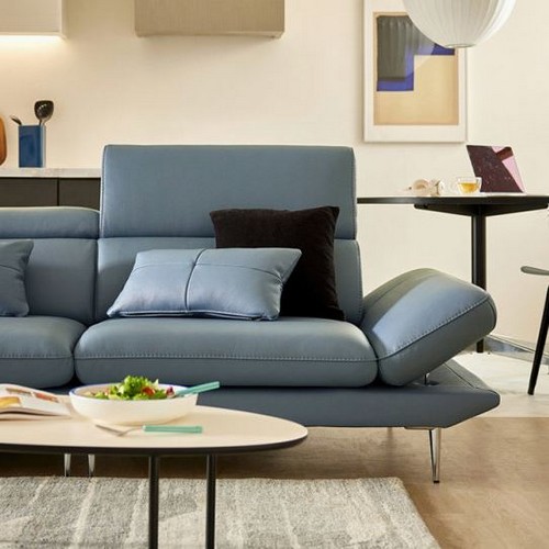 자코모 메이트 멀티 기능성 슈렁큰 천연가죽 소파 4인용 (스툴포함)_이미지