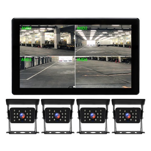 디엠텍 엑스비전 10인치 4분할 모니터 후방카메라 세트 2채널 XV101P + K630_이미지