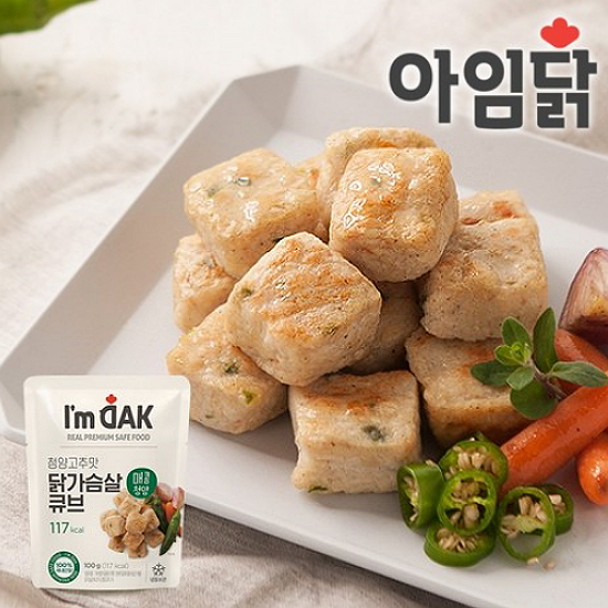 와이즈유엑스글로벌 아임닭 청양고추맛 닭가슴살 큐브 매콤청양 100g (30개)_이미지