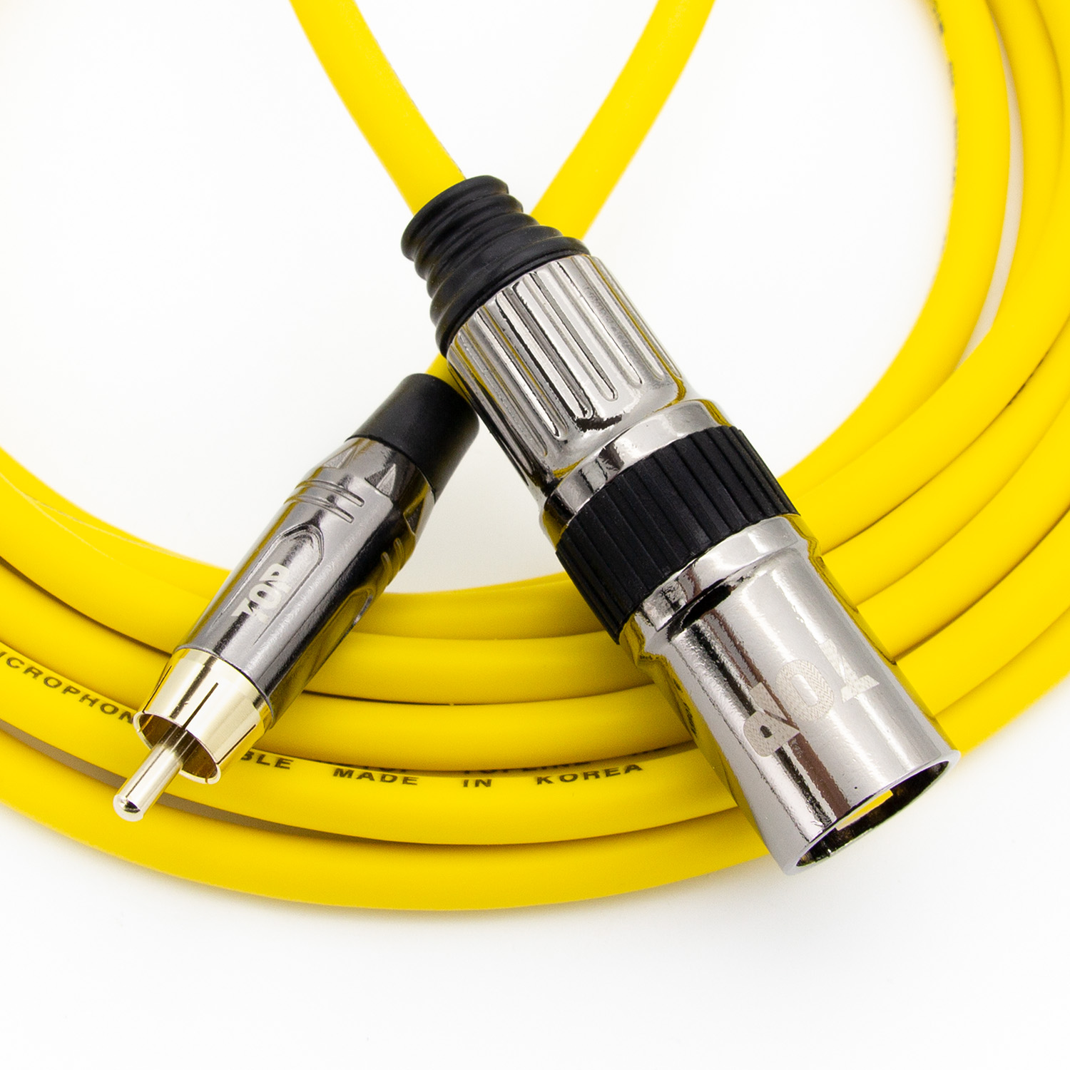 탑라인에이치디 HDTOP 메탈 RCA to XLR 수 케이블 옐로우 (30m, HT-TP5136)_이미지