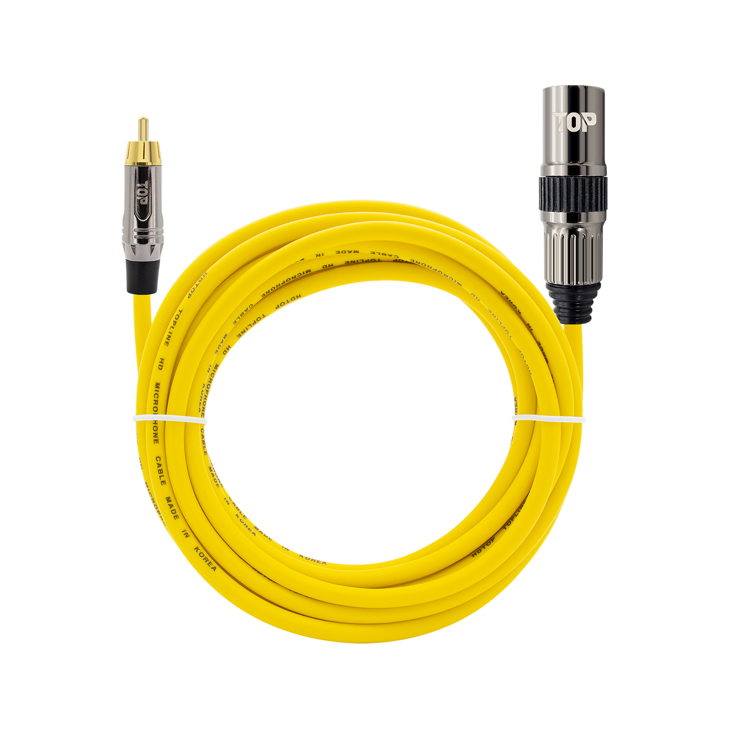 탑라인에이치디 HDTOP 메탈 RCA to XLR 수 케이블 옐로우 (30m, HT-TP5136)_이미지