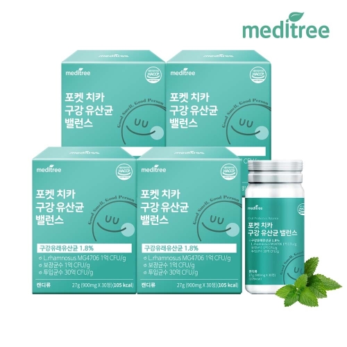 메디트리 포켓 치카 구강 유산균 밸런스 30정 (4개)_이미지