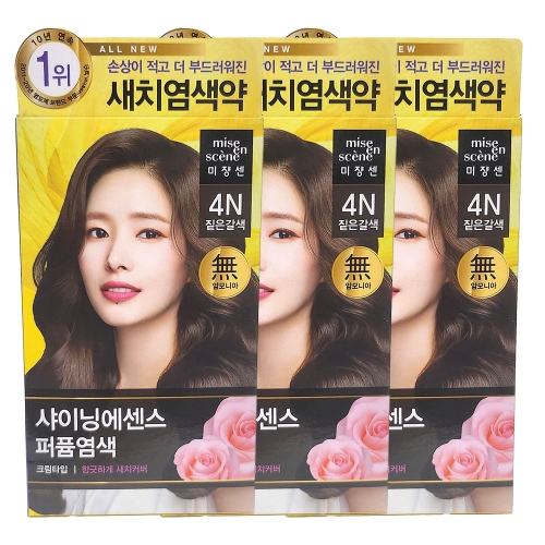 미쟝센 샤이닝 에센스 퍼퓸염색약 4N 짙은갈색 x 3개_이미지