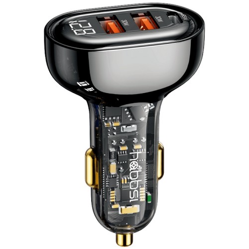 125W PD 3포트 디지털 LED 차량용 초고속 충전기 YMQC125W