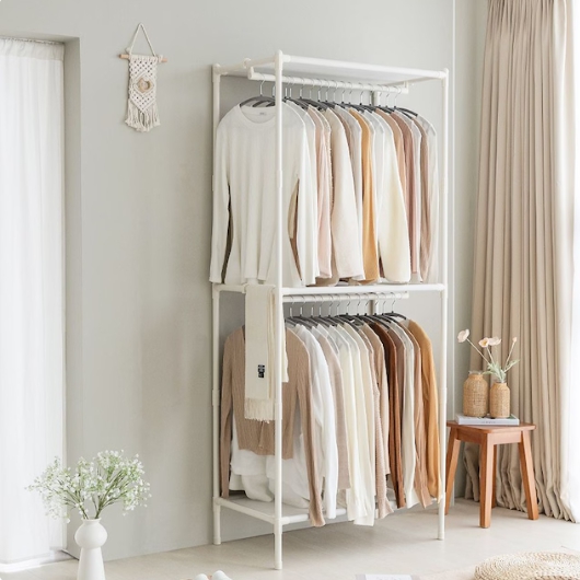 MF매직하우스  무볼트 드레스룸 싱글 2단 행거