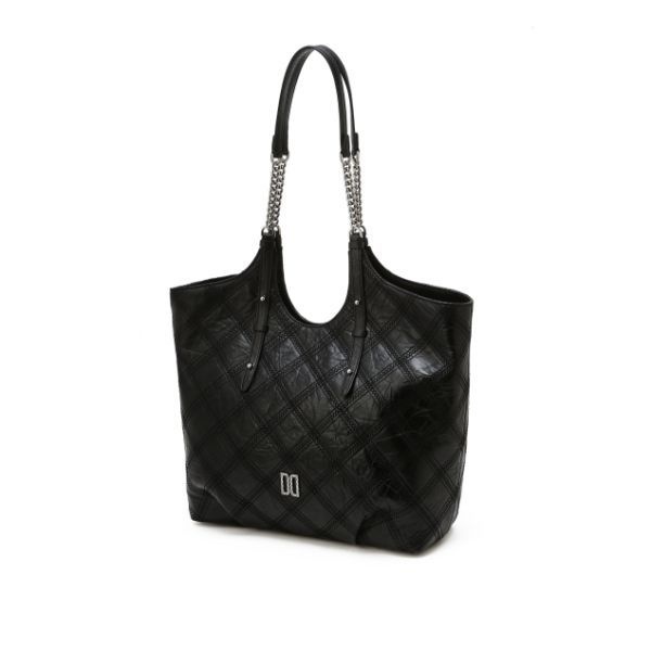 닥스 WOMENS ACCESSORIES 블랙 소가죽 자수 포인트 DD로고 체인 숄더백 L DCBA6E320BKDCBA6E320B..