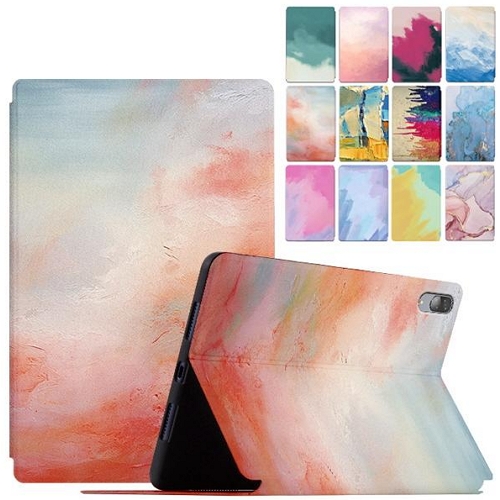 레노버 탭 P11 수채화 유화 프린팅 플립 가죽 케이스