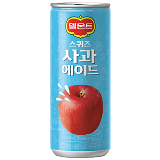 롯데칠성음료 델몬트 스퀴즈 사과 에이드 240ml (120개)_이미지