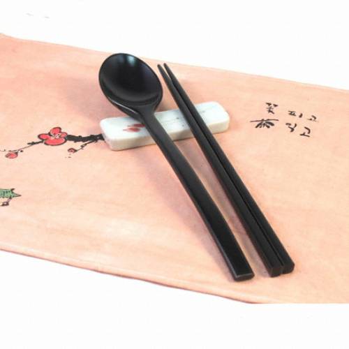 아름다운풍경 고급정제옻칠 나무숟가락 젓가락 세트 (1인)