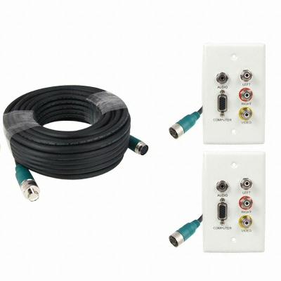 TNT RGB+스테레오 or 3RCA 월 플레이트 분리형(배관용) 케이블 (NM-TNTA20S8, 20m)_이미지