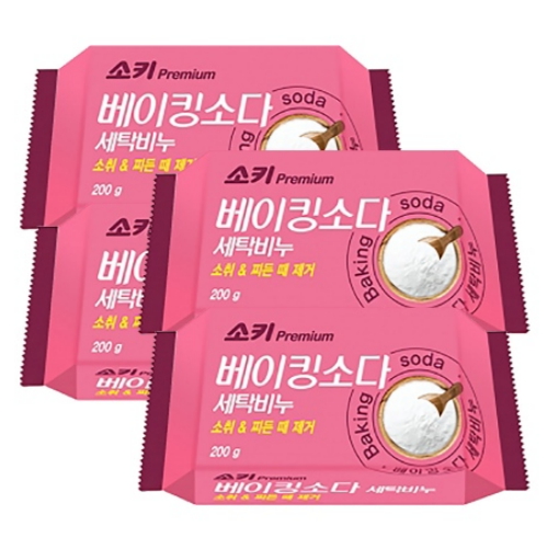 무궁화 소키 ㅤ프리미엄 베이킹소다 세탁비누 200g (4개)_이미지