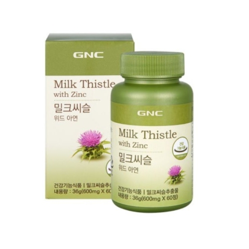 GNC 밀크씨슬 위드 아연 600mg 60정 (10개)_이미지