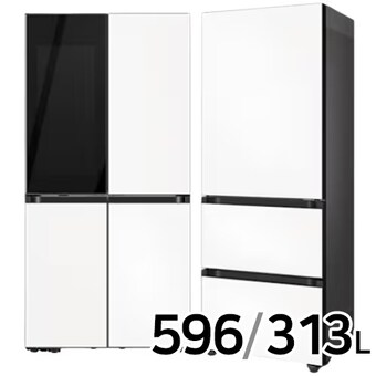삼성전자 비스포크 키친핏 새틴 RF60DB9342 + RQ33DB74C1AP (화이트)