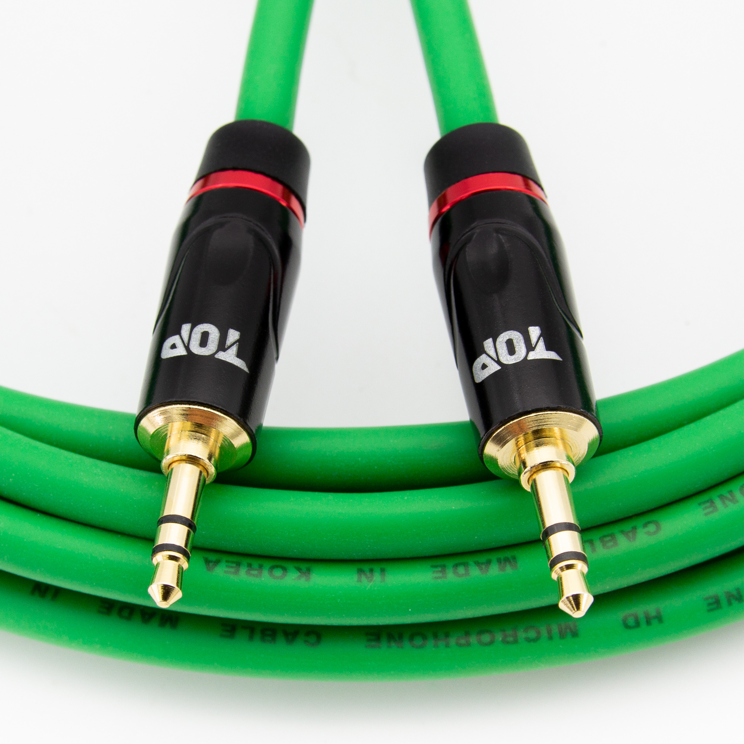 탑라인에이치디 HDTOP 3.5 스테레오 AUX 케이블 블랙그린 (30m, HT-TP6191)_이미지