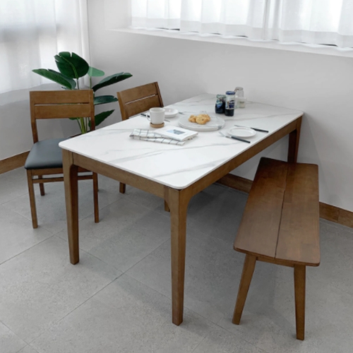 로포텐 키마 세라믹 식탁 1400 (의자2개+벤치1개)_이미지