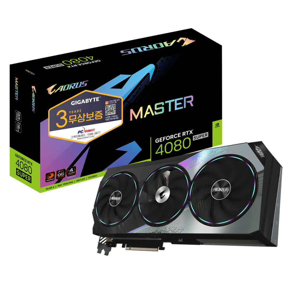 AORUS GIGABYTE 지포스 RTX 4080 SUPER MASTER D6X 16GB 피씨디렉트