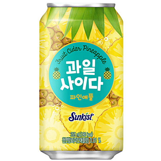 해태htb 과일 사이다 파인애플 355ml (12개)_이미지