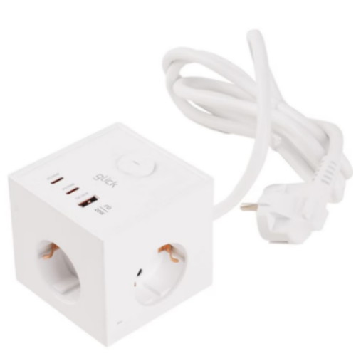 지클릭커 타워 3구 16A 메인스위치 USB 큐브형 고용량 멀티탭 (1.5m)