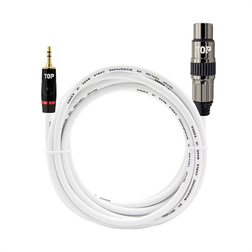 탑라인에이치디 HDTOP 3.5mm 스테레오 to XLR 암 화이트 케이블 (20m, HT-TP744)_이미지