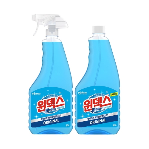 윈덱스 유리 세정제 본품 + 리필 본품 500ml 1개 + 리필 500ml 1개_이미지