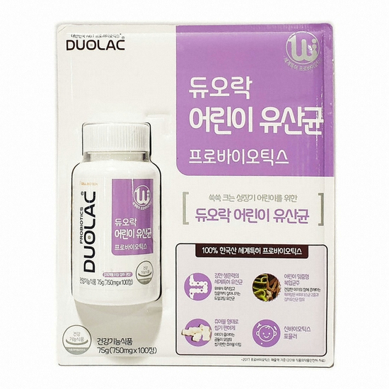 듀오락 어린이 유산균 프로바이오틱스 100정 (2개)_이미지