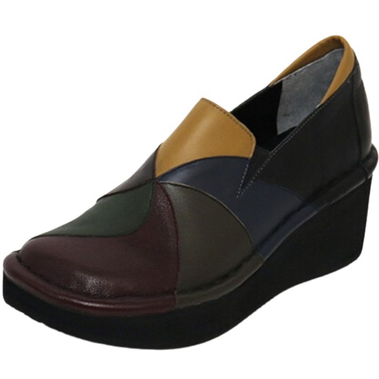 인영콜렉션 크롬베즈 회오리표현 통굽슈즈 KP28308JA