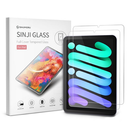 신지모루 iPad mini 6세대 풀커버 강화유리 액정 보호필름 (액정 2매)