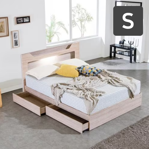 하포스침대 하모니 와이드 서랍형 LED침대 S (파워본넬스프링)