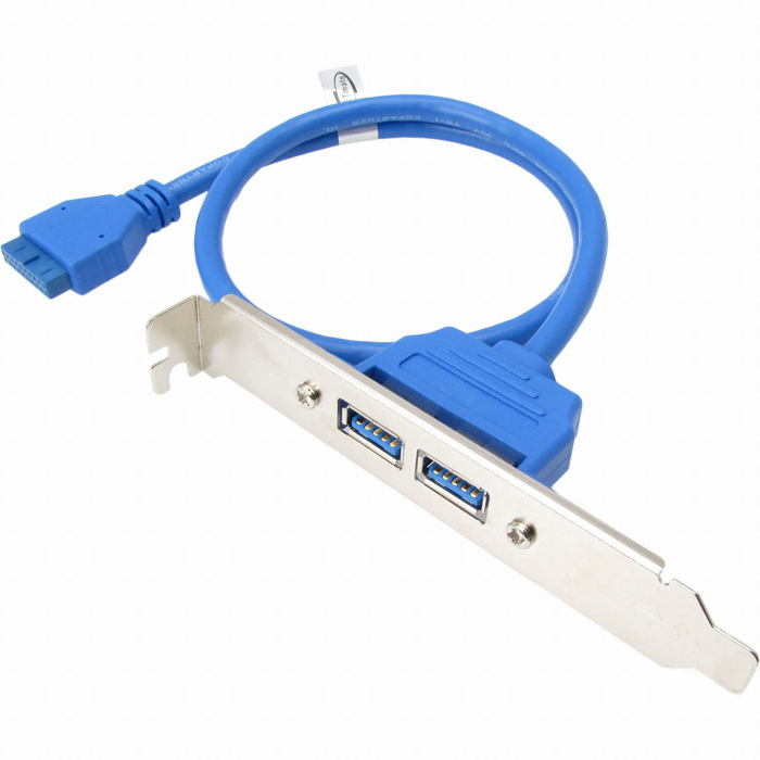 강원전자 NETmate USB 3.0 (20핀-A) (M/F) 확장형 케이블/브라켓 NMB-U302(BL)_이미지