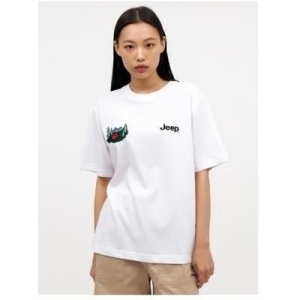JEEP 스피릿 남여공용 텐트 자수 아트웍 반팔티1 JO2TSU1071SG