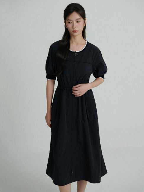 샤틴 라운드넥 집업 원피스S262B633_이미지