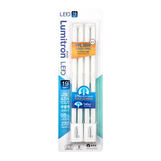 SETEC LED FPL 루미트론 형광등 주광색 19W (2개)_이미지