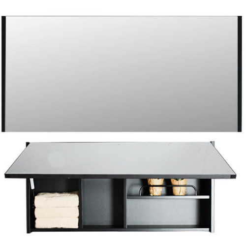 파랑 플랩830 전면 거울장 블랙