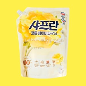 LG생활건강 샤프란 코튼 베이비파우더 리필 2.1L (5개)