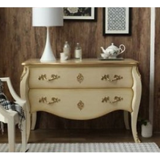 진영가구 바네스 엔틱 2단 와이드 서랍장 빈티지골드 (110cm)_이미지