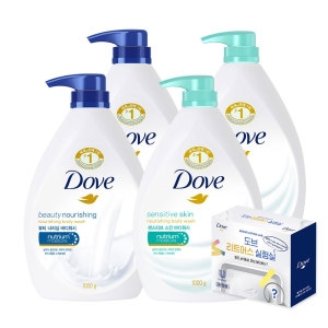 도브 바디워시 뷰티너리싱 1L 2개+젠틀스크럽 1L 2개 +증정