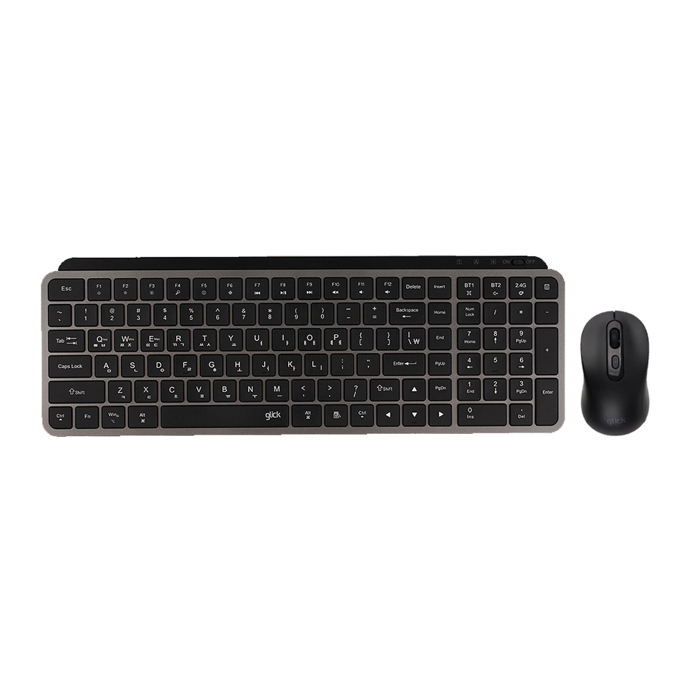 지클릭커 OFFICEPRO WMK225 무선 키보드 마우스 세트 (블랙)_이미지