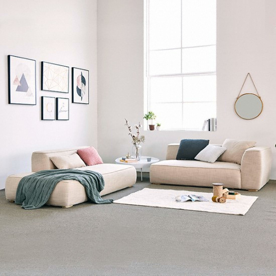 버즈가구 소이트 워셔블 패브릭 소파 6인용_이미지