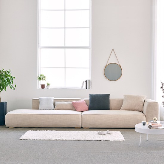 버즈가구 소이트 워셔블 패브릭 소파 6인용