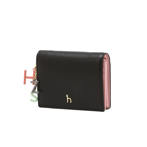 LF 헤지스 여성 블랙 퍼피장식 소가죽 반지갑 HIWA6F617BK