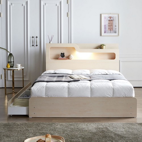 슬립스토아 티파니 수납 LED침대 SS (70T유로탑독립)_이미지