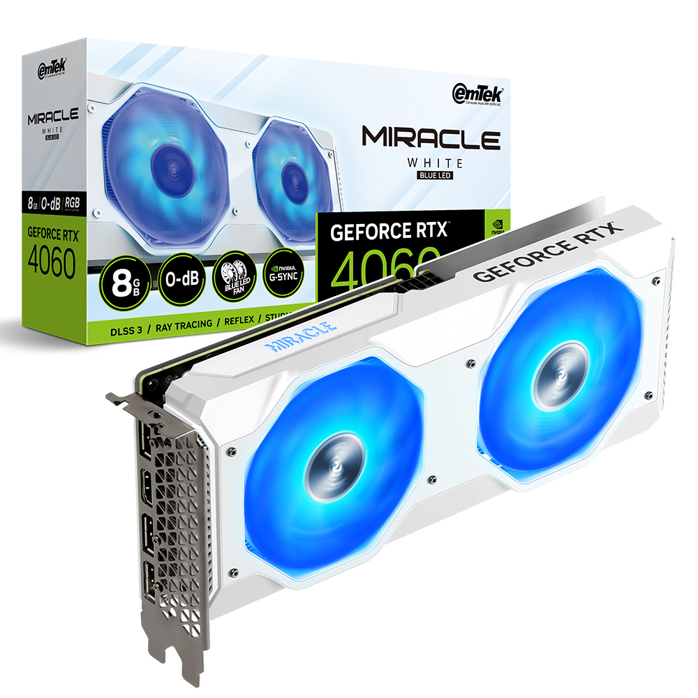 이엠텍 지포스 RTX 4060 MIRACLE WHITE D6 8GB LED_이미지