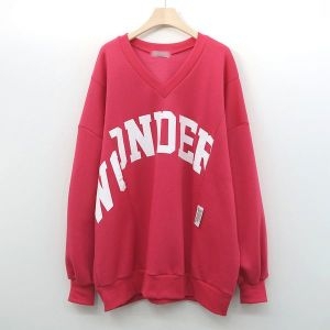 아이우먼 원더나염기모V넥맨투맨 POK551M510 빅사이즈