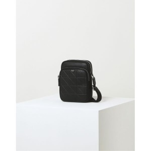 LF 닥스 그리드 맥시 블랙 그리드패턴 가죽배색 나일론 크로스백_DBBA5E277BK_이미지