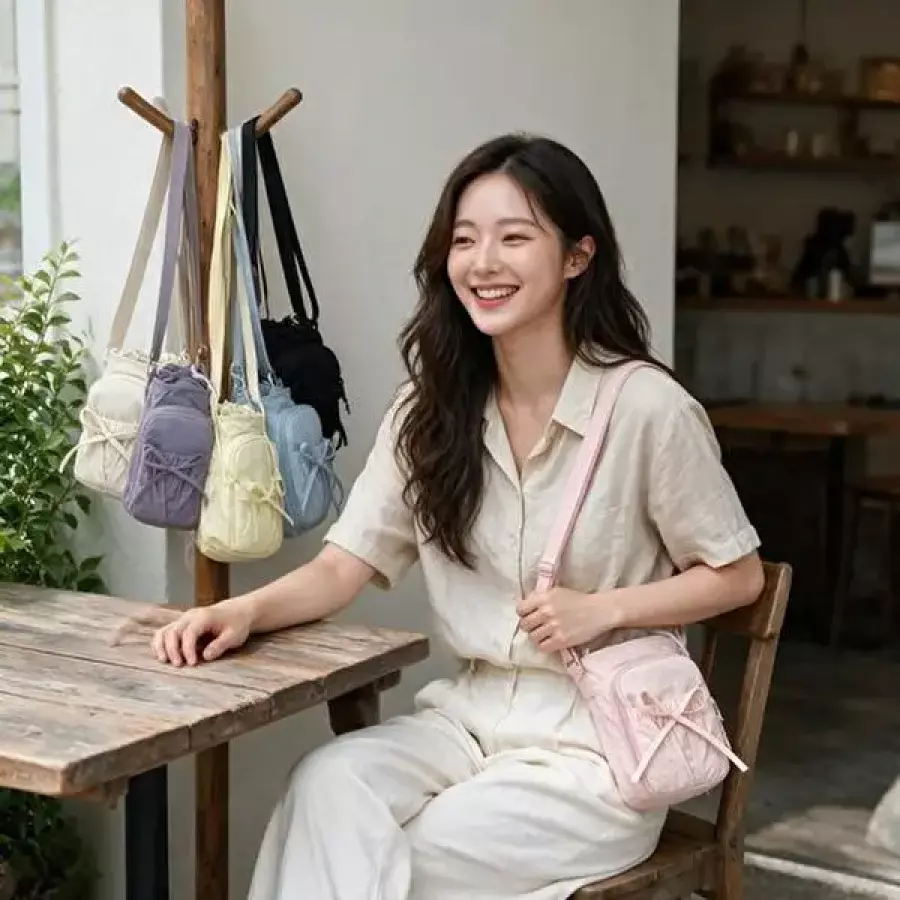 기타 텀블러백 리본 크로스백 소형 가방 산책 외출 데일리 등교 백-WFQ2BTE