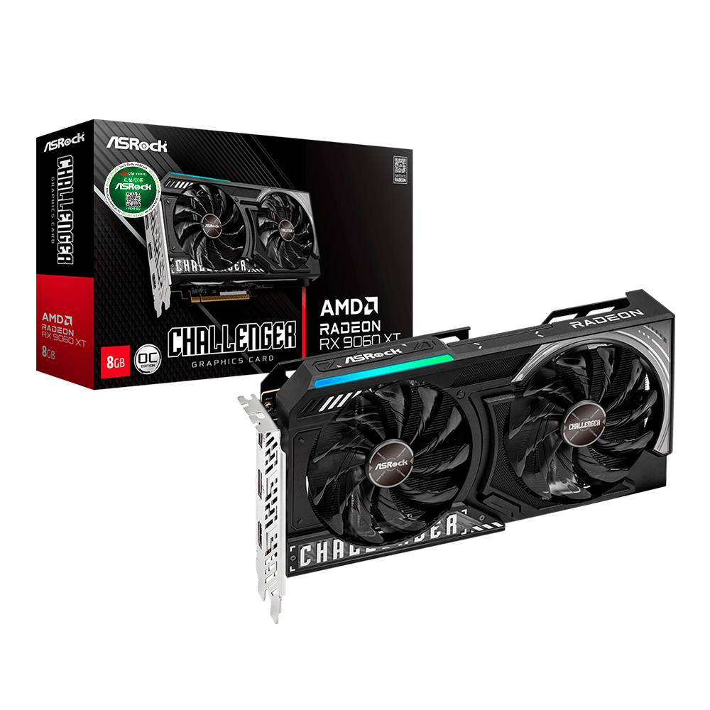 ASRock 라데온 RX 9060 XT CHALLENGER OC D6 8GB 대원씨티에스